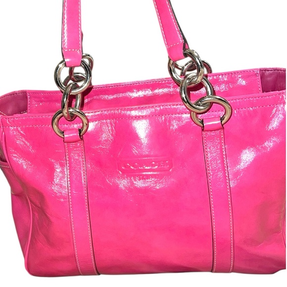 Coach Vibrant Pink Leather Shoulder/tote Bag - Picture 1 of 9